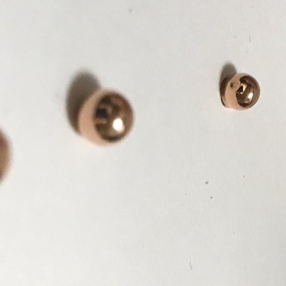 14K Solid Gold Ball Stud Earrings Set - Picture 7 of 7